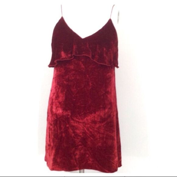Alice + Olivia Velvet Slip Mini Dress Spaghetti Strap Mini Dress Size XS - Picture 1 of 7